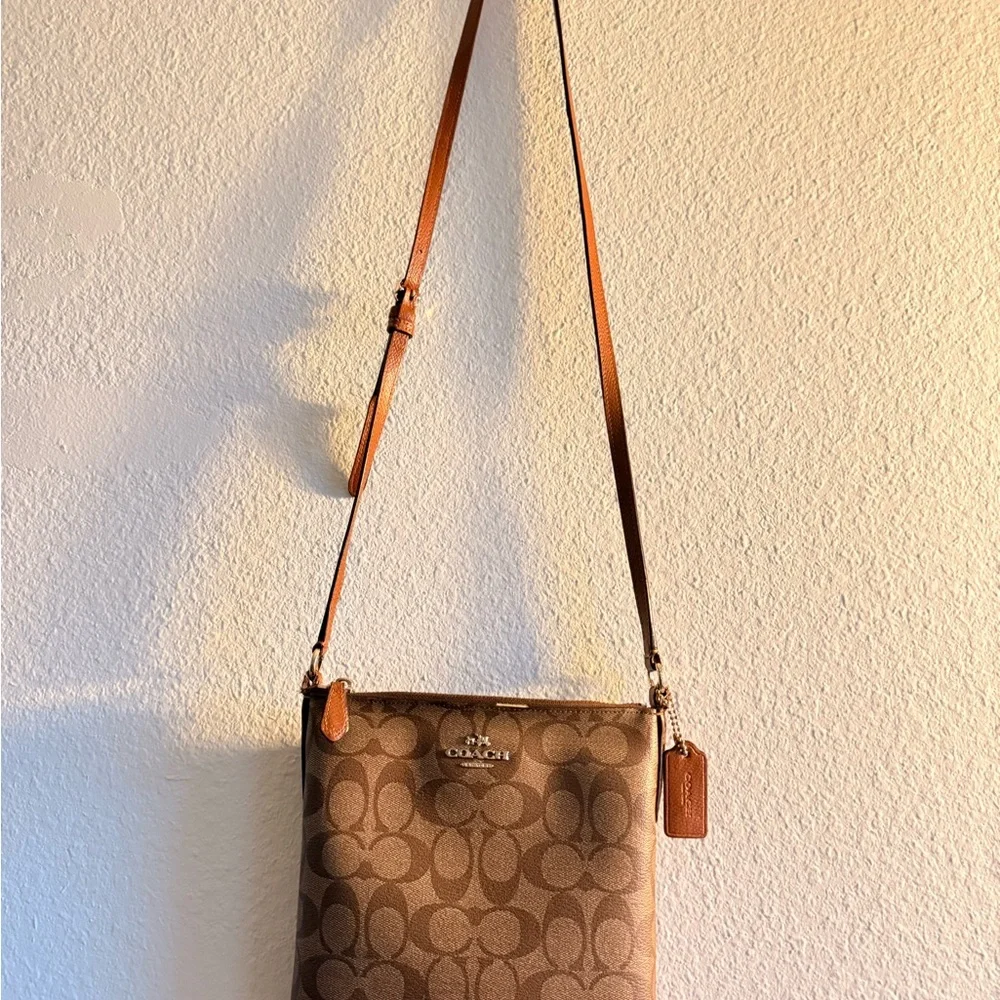 Coach Signature Tan Crossbody Bag - Picture 13 of 16